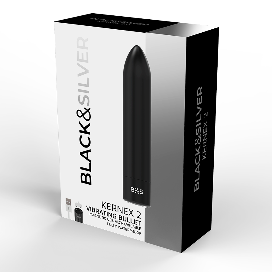 BLACK&SILVER - KERNEX 2 BLACK VIBRATING MAGNETIC BALL