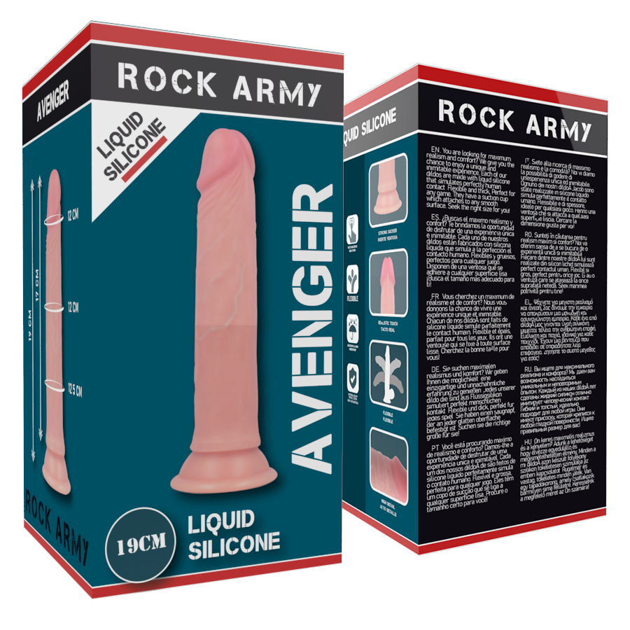 ROCKARMY - PREMIUM SILICONE LIQUID AVENGER REALISTIC 19 CM -O- 3.98 CM
