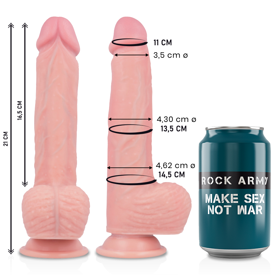 ROCKARMY - SPITFIRE 21 CM PREMIUM LIQUID SILICONE DILDO -O- 4.62 CM