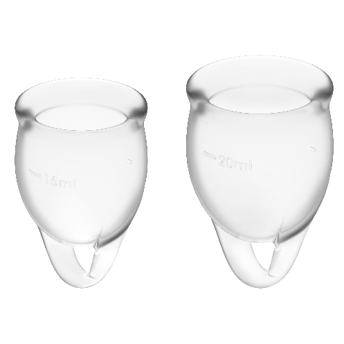 SATISFYER - FEEL CONFIDENT MENSTRUAL CUP TRANSPARENT 15 + 20 ML