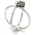 METAL HARD - CROSSED HANDCUFFS, STAINLESS STEEL RESTRAINT