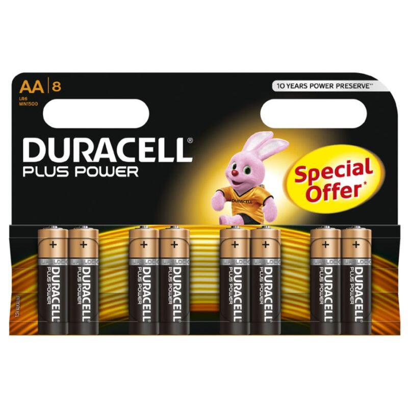 DURACELL - PLUS POWER AA LR6 BATTERY 8-PACK