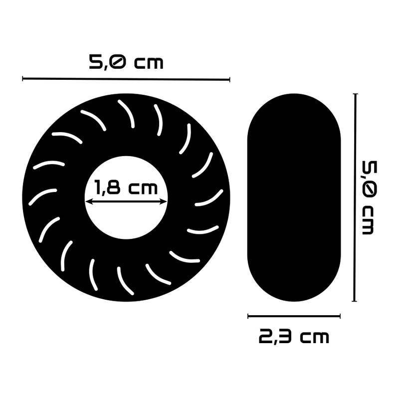 POWERING - SUPER FLEXIBLE AND DURABLE 5CM PENIS RING PR08 BLACK