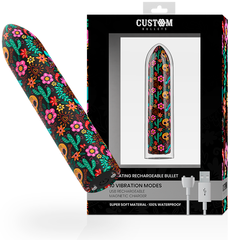 CUSTOM BULLETS - RECHARGEABLE FLORAL BULLETS 10 INTENSITIES