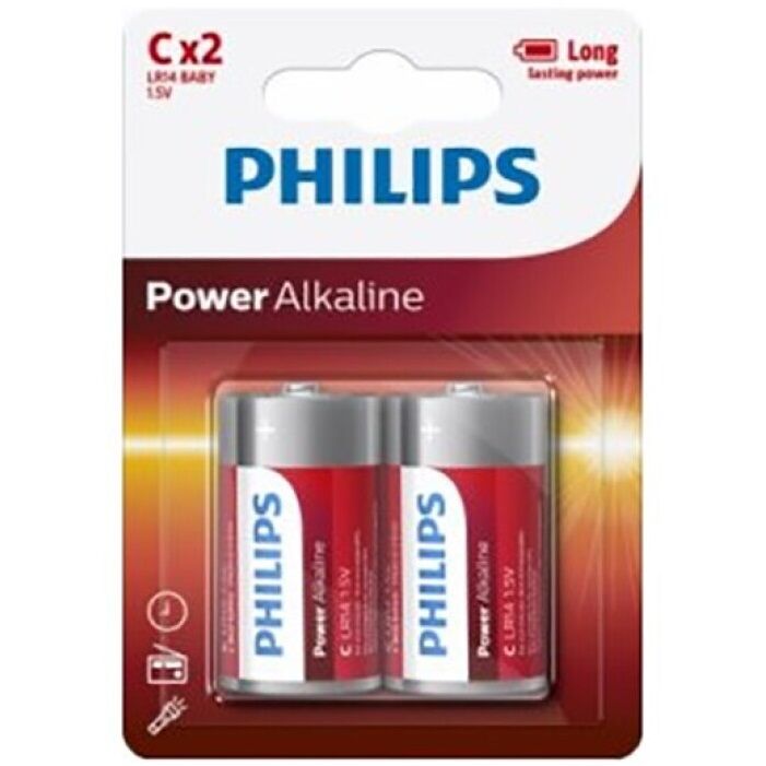 PHILIPS - BLISTER PHILIPS POWER ALKALINE BATTERY C LR14 * 2