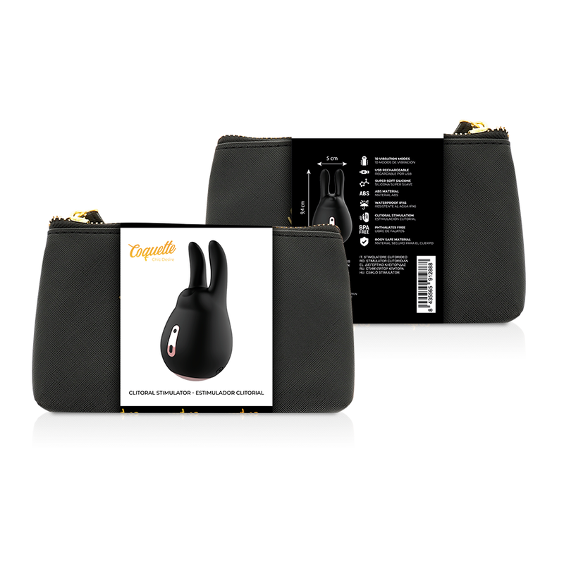 FLIRTY CHIC DESIRE - BLACK/GOLD CLITORAL STIMULATOR