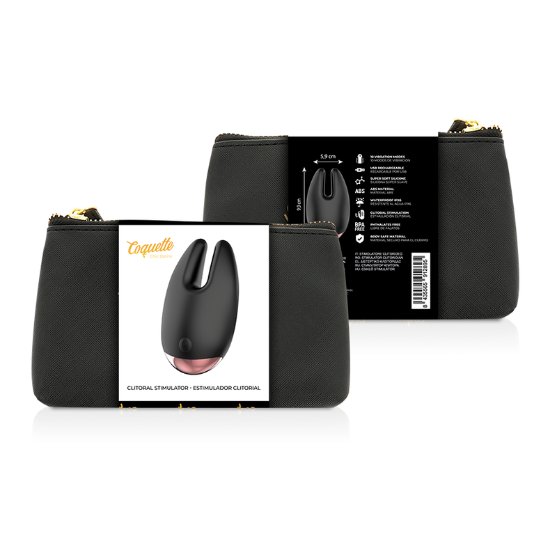 FLIRTY CHIC DESIRE - BLACK/GOLD CLITORAL STIMULATOR