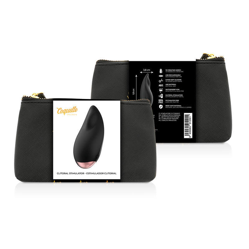 FLIRTY CHIC DESIRE - BLACK/GOLD CLITORAL STIMULATOR