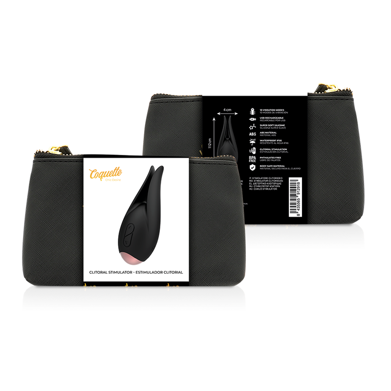 FLIRTY CHIC DESIRE - BLACK/GOLD CLITORAL STIMULATOR