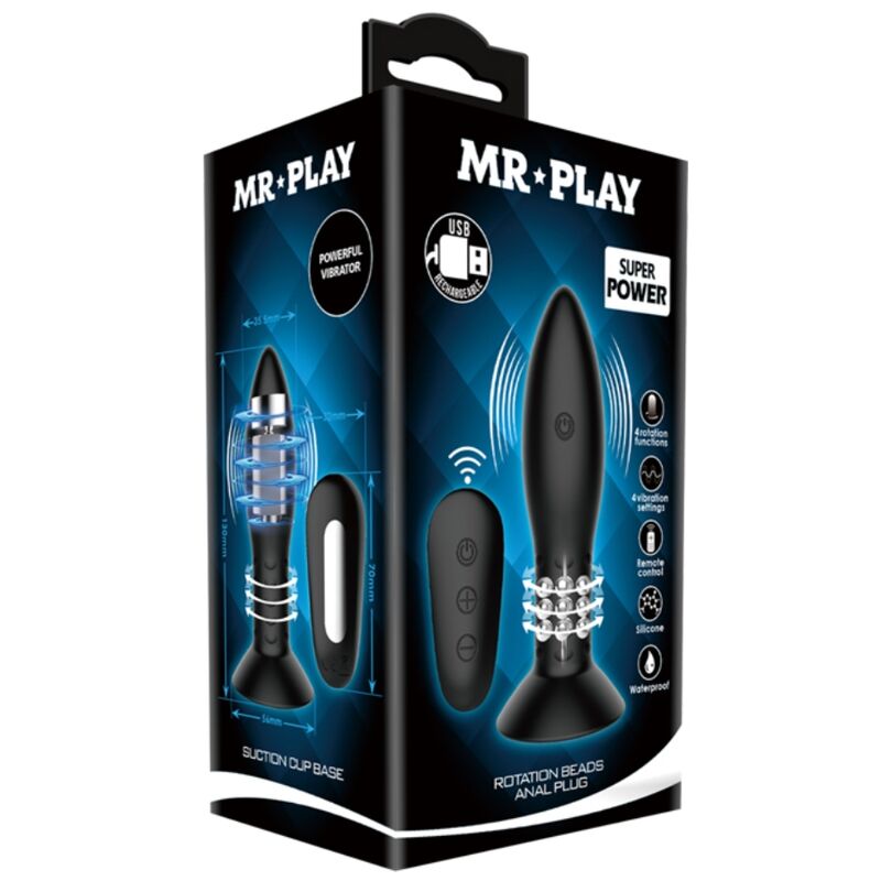MR PLAY - REMOTE CONTROL PLUG BLACK ROTATING BEADS