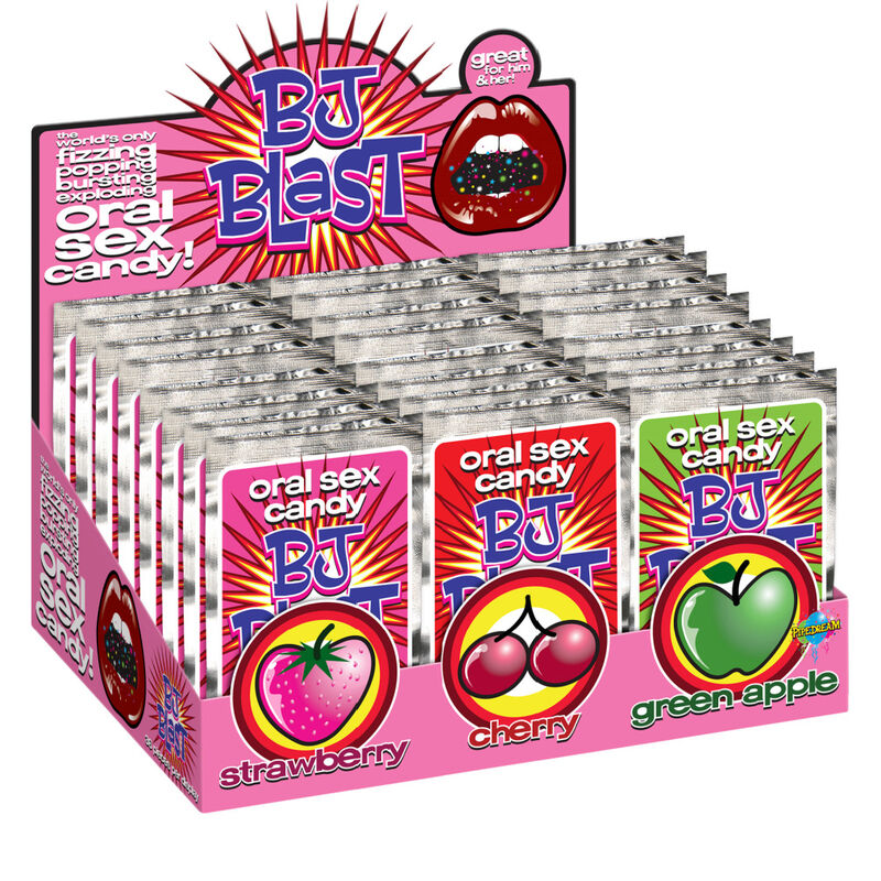 PIPEDREAM - BJ BLAST STRAWBERRY / CHERRY AND GREEN APPLE - DISPLAY - 36 PIECES