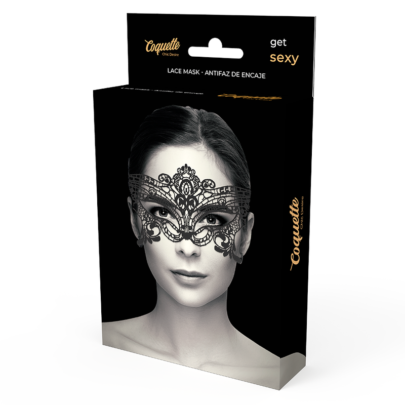 COQUETTE CHIC DESIRE - LARGE BLACK LACE MASK