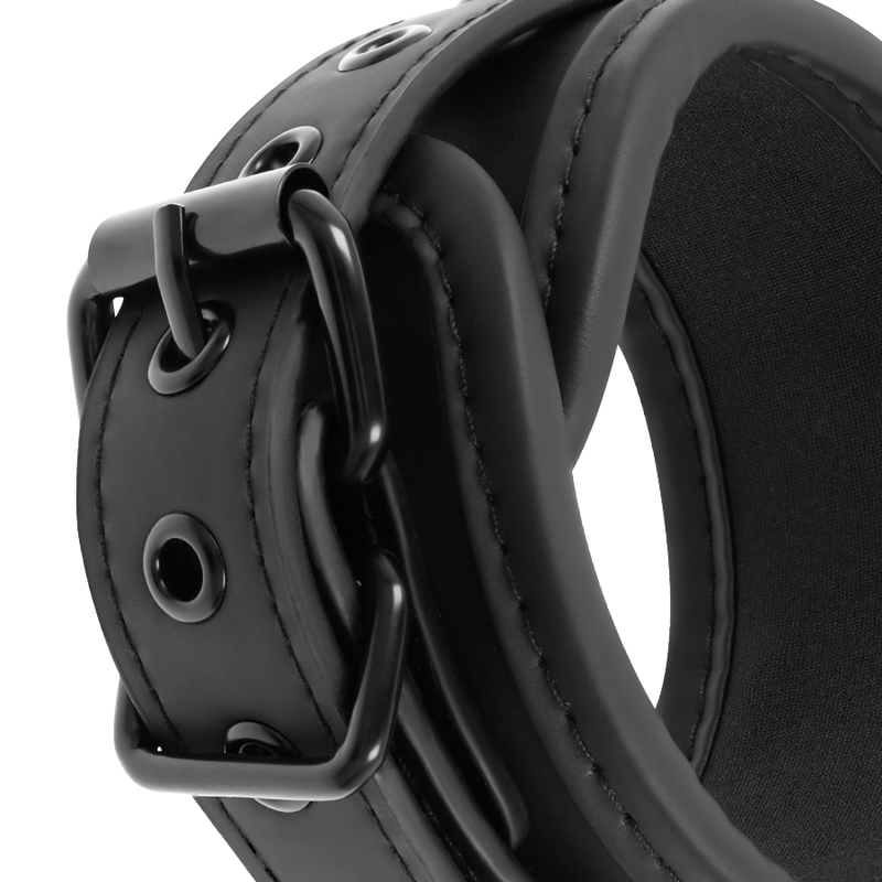 FETISH SUBMISSIVE - OPEN LEG POSITION WITH NEOPRENE LINED CUFFS