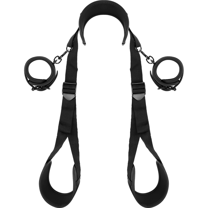 FETISH SUBMISSIVE - OPEN LEG POSITION WITH NEOPRENE LINED CUFFS