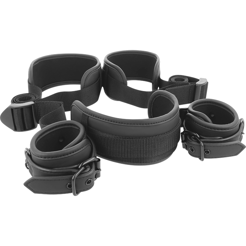 FETISH SUBMISSIVE - OPEN LEG POSITION WITH NEOPRENE LINED CUFFS