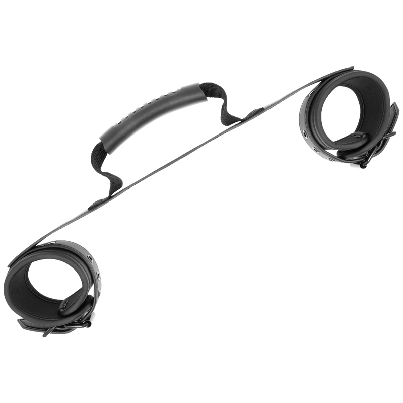 FETISH SUBMISSIVE - NEOPRENE LINED HANDCUFFS WITH HANDLE