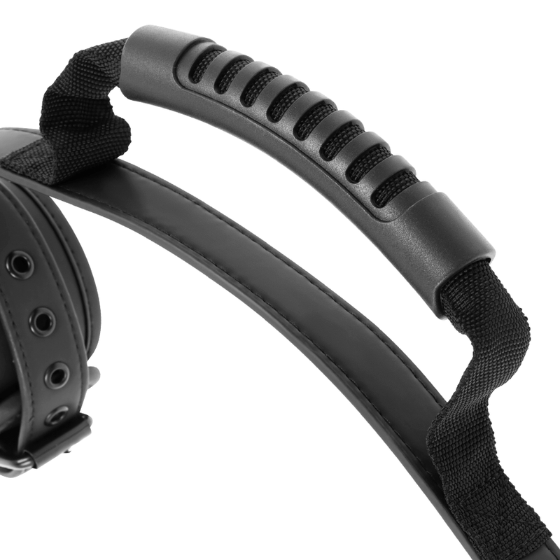 FETISH SUBMISSIVE - NEOPRENE LINED HANDCUFFS WITH HANDLE