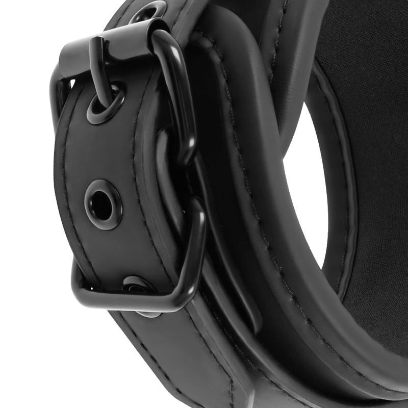 FETISH SUBMISSIVE - NEOPRENE LINED HANDCUFFS WITH HANDLE