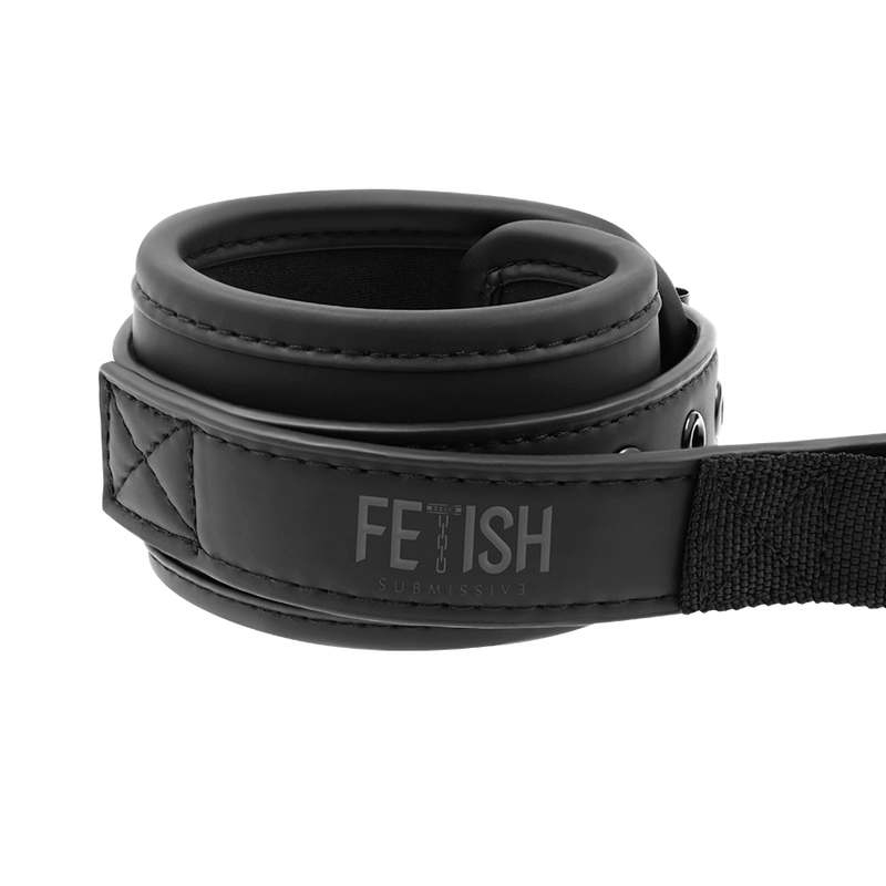FETISH SUBMISSIVE - NEOPRENE LINED HANDCUFFS WITH HANDLE