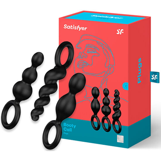 SATISFYER - ANAL PLUG SET 3 PCS BLACK