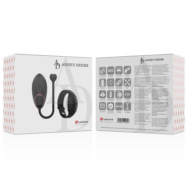 ANNE'S DESIRE - WATCHME BLACK REMOTE CONTROL EGG TECHNOLOGY