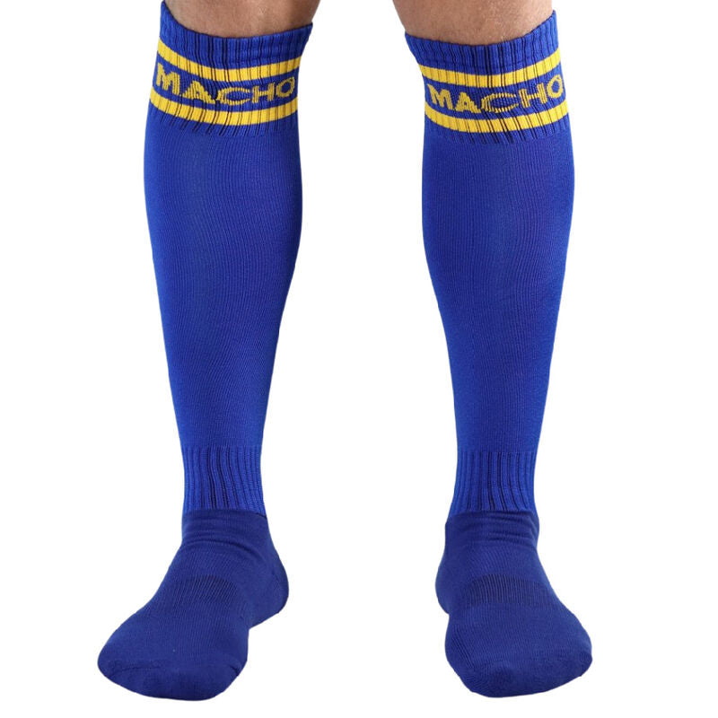 MACHO - ONE SIZE LONG SOCKS BLUE