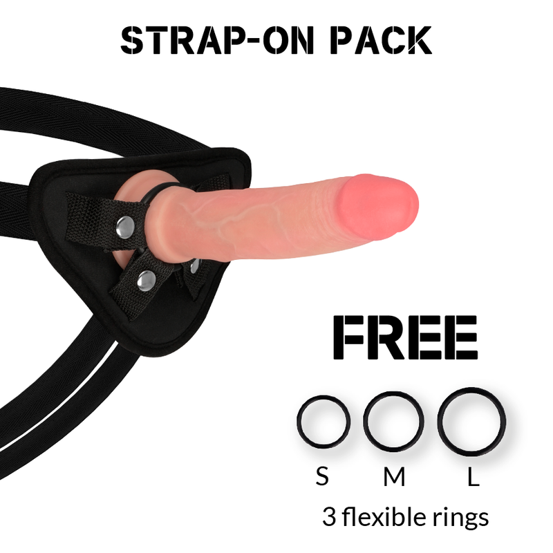 ROCKARMY - AVENGER PREMIUM LIQUID SILICONE HARNESS + DILDO 19 CM -O- 3.98 CM