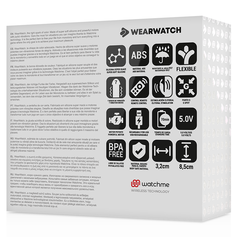 WEARWATCH - DUAL TECHNOLOGY VIBRATOR WATCHME FUCHSIA/AZABACHE